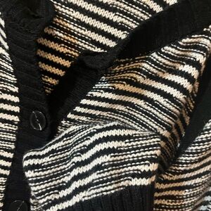 Lane Bryant Black and off white button front long sleeve sweater. Size 18/20.